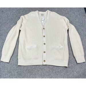 J Crew Linen Cotton Blend V-Neck Knit Cardigan Sweater Mens XL NEW